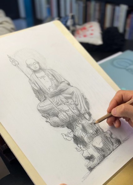 李森 Li Shen 地藏菩薩像素描 Ksitigarbha Bodhisattva Sketch